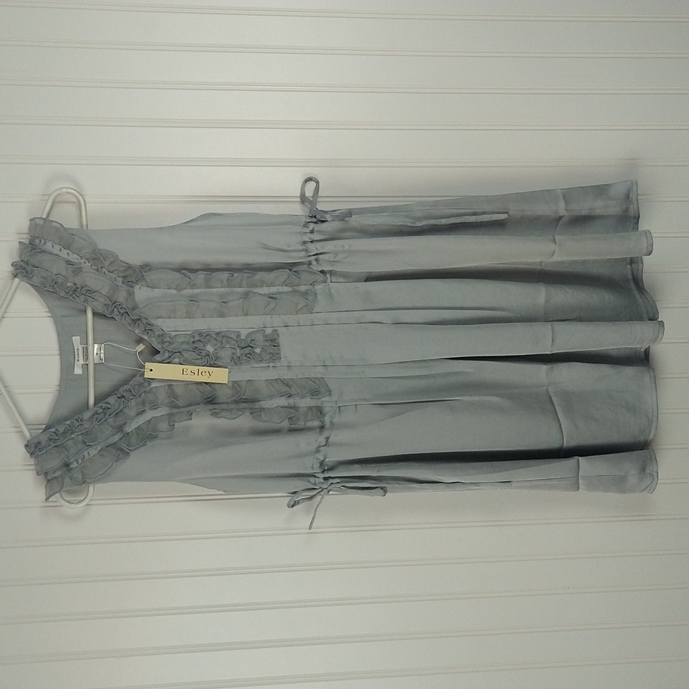 Esley Sleeveless Mini Dress Ruffled Bib Size Medium
